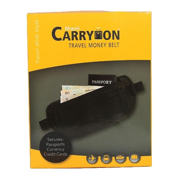 Naftali Miami CarryOn Hidden Security Waist Money Belt / Passport Belt Black TLP01BK - main